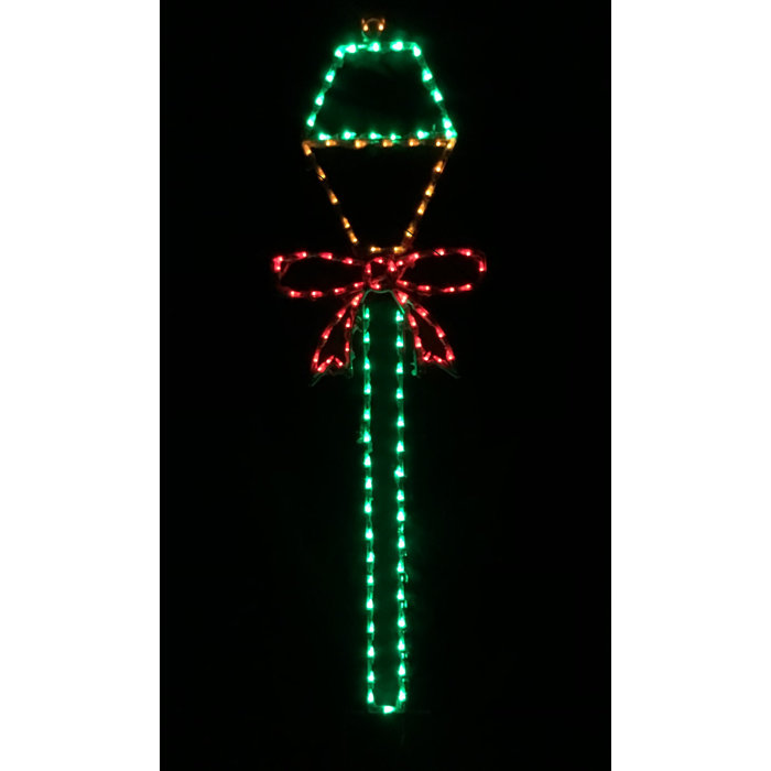 Lori's Lighted D'Lites Lamp Post with Bow Christmas Holiday Lighted